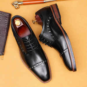 Chaussures Richelieu en Cuir Véritable pour Hommes – Style Décontracté et Habillé, Idéales pour Mariages et Tendances Mode - Product Image 2