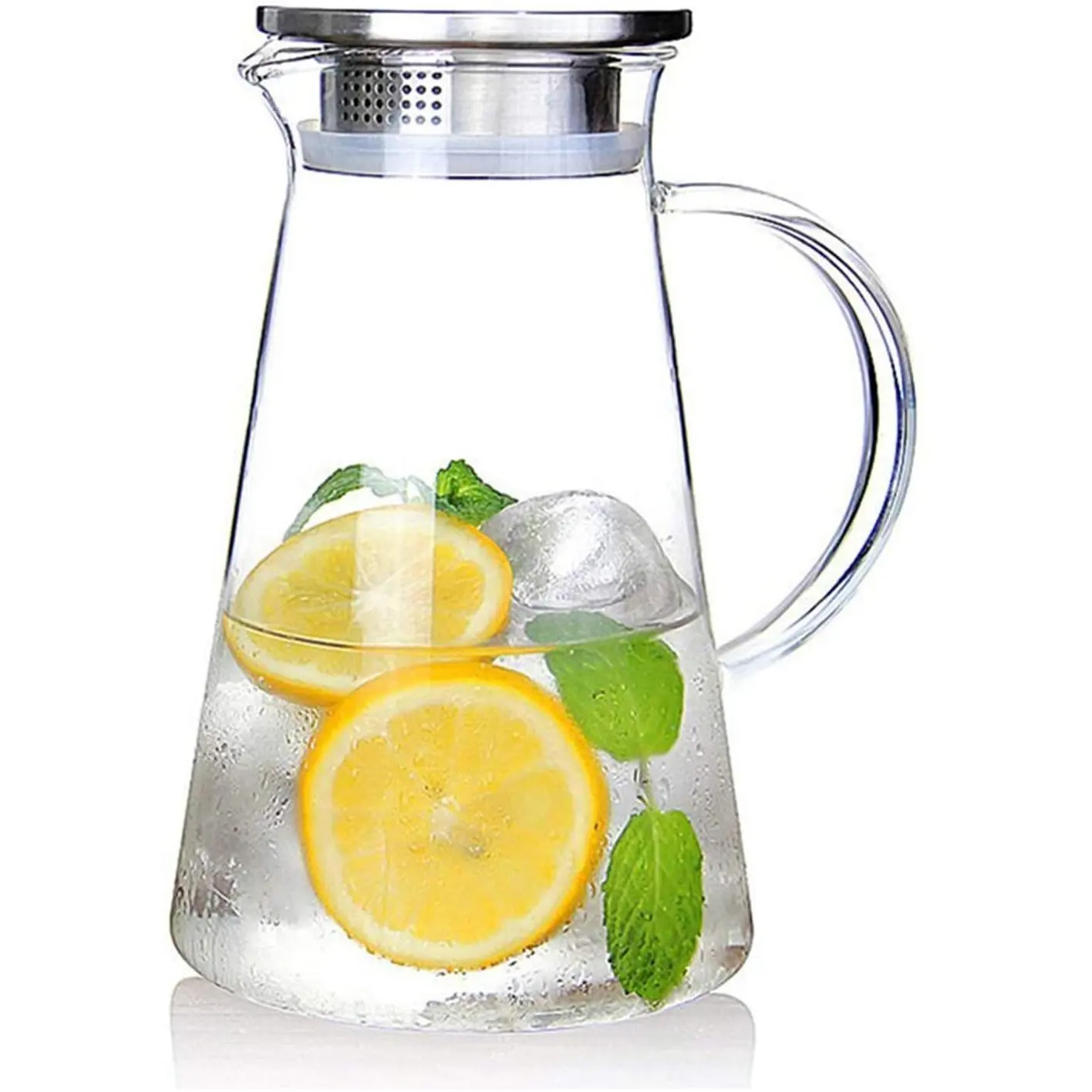 2.0 Liter glass pitcher with lid iced tea pitcher water jug hot cold water ice tea coffee milk and juice beverage carafe