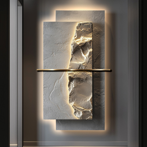 Luce moderna portico di lusso parete arte decorazione per la casa pittura tridimensionale astratto soggiorno corridoio minimalista pittura a led - Product Image 3