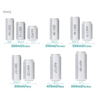 Usine de logo personnalisé, canettes en aluminium de 220 ml, 310 ml, 355 ml pour shots énergétiques, bière, thé, canettes en aluminium de 66 mm avec couvercle