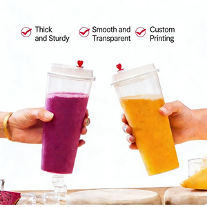 Gobelet jetable en plastique PP personnalisé avec couvercle, 16 oz, transparent ou givré, pour thé, café, fruits, lait, boissons, diamètre 90 mm - Product Image 3