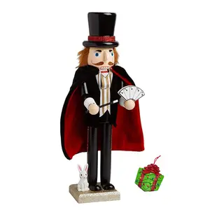 polyresin nutcracker Magician Large Decorative Holiday Season Wooden Christmas Nutcracker & Tree Ornament