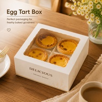 Emballages écologiques biodégradables pour pâtisserie sur mesure, boîtes en carton blanc pour tartelettes aux œufs