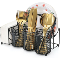 Panier en fil métallique multifonctionnel pour serviettes, assiettes, fourchettes et couverts, idéal pour la maison et les restaurants