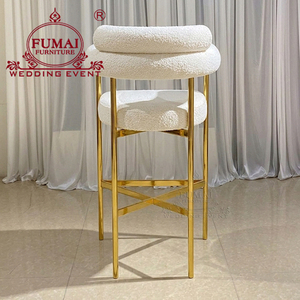 Chaises hautes en acier blanc pour cuisine, tabourets de bar, meubles de salle à manger, bar - Product Image 3