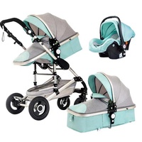 Poussette bébé légère 3 en 1 Portable haute paysage poussette réversible poussette rose poussette de voyage