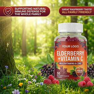 Suplementos <span class=keywords><strong>de</strong></span> saúco <span class=keywords><strong>de</strong></span> fábrica <span class=keywords><strong>de</strong></span> etiqueta privada OEM buen sabor <span class=keywords><strong>zinc</strong></span> y vitamina C natural soporte inmunológico orgánico <span class=keywords><strong>para</strong></span> mujeres y hombres - Product Image 1