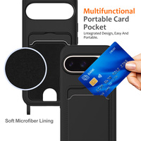Étui avec fente pour cartes pour Google Pixel 8 9 10 11 Pro XL / 8 9 10 11 Pro / 11 8a, avec cordon réglable, coque en TPU souple au toucher silicone