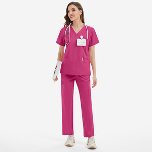 Conception Trs Tissu Hôpital Médecin Pièce De Remorquage Logo Personnalisé Infirmière Gommage <span class=keywords><strong>Clinique</strong></span> Dentaire Femmes Costume Soins Infirmiers Médicaux Uniforme Ensemble - Product Image 4