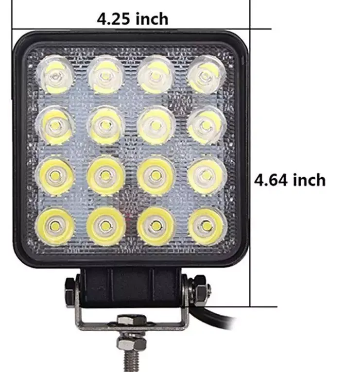 オフロードフォークリフト用スクエア4インチLEDワークライト48W車両コンボLEDドライビングライティングワーキングランプ