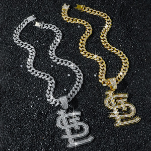 Collar con Colgante de Letras Superpuestas de Aleación Estilo Hiphop, Collares Personalizados para Hombre, Joyería de Moda al por Mayor - Product Image 1