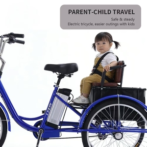 Triciclo Eléctrico de Carga para Adultos, Bicicleta Utilitaria de Tres Ruedas para Reparto con Asiento Trasero y Caja de Almacenamiento - Product Image 5