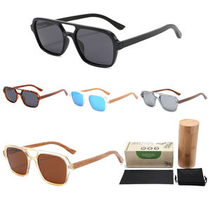 Nuevas gafas de sol de madera de alta calidad, gafas de sol personalizadas con logotipo, marco de plástico, gafas de sol de templo de madera de bambú, gafas de sol polarizadas - Product Image 1