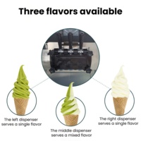 Machine à glace molle professionnelle avec fonction autonettoyante pour restaurants et salons de desserts