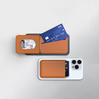 Porte-cartes magnétique rotatif Anfeng en cuir PU avec 4 emplacements pour cartes, NFC intégré, support de téléphone de bureau magnétique