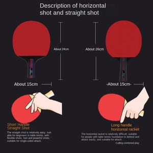 Vente en gros de <span class=keywords><strong>raquette</strong></span> de tennis de table professionnelle avec haut élastique et manche droit pour débutants en école primaire lame en caoutchouc - Product Image 3