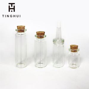 Mini Clear <b>Glass</b> Bottles & <b>Jars</b> <b>with</b> <b>Cork</b> <b>Lids</b> Frosted Surface Screen Printed Cosmetic Packaging 1ml-30ml Capacity - Product Image 4