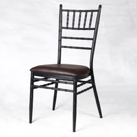 Chaises Chiavari en métal noir empilables, personnalisées en usine, grande quantité, populaires, pour événements, vente en gros