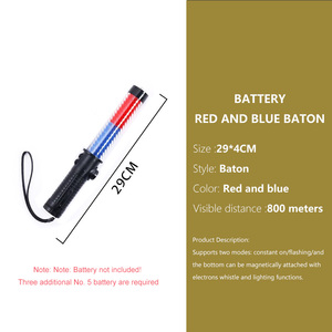 Bastón de Señalización de Tráfico LED Rojo, Azul y Verde con Luz Intermitente Retroreflectante de Grado Ingeniería, Alimentado por Batería - Product Image 3