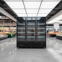 Réfrigérateur commercial vertical à 3 portes vitrées pour boissons, refroidisseur de bouteilles, pour supermarché, bar, restaurant, magasin