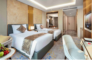 โรงงานผลิตชุดเตียงโรงแรมแบบกำหนดเองจากไม้ MDF พร้อมหุ้มหนัง PU ราคาถูกสำหรับชุดห้องนอนโรงแรมระดับ 3 ดาว - Product Image 4