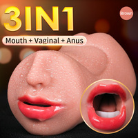 Masturbador Masculino 3 en 1 con Vagina Artificial, Copa Realista con Vagina, Oral y Anal, Juguetes Sexuales de Silicona para Hombres