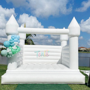 Moonwalk nhà bị trả lại trắng nhảy lâu đài thương mại trắng bouncy lâu đài với bóng Pit Inflatable Jumper cho tiệc cưới - Product Image 2
