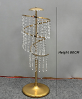 Lustre élégant en métal doré en forme de méduse, lampes suspendues en spirale de 1,8 m de haut pour allée de mariage, décoration LED sur pied