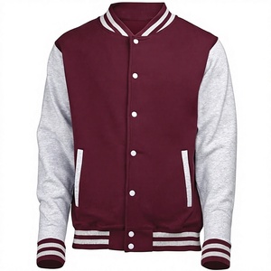 Chaqueta Varsity Ecológica Personalizada para Hombre, Resistente al Viento, Transpirable, Holgada, Informal, con Botones al Frente, Mangas en Contraste y Bolsillos Grandes - Product Image 2