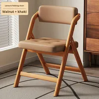 Chaise de salle à manger pliable en bois avec revêtement en cuir, chaise de conférence de bureau empilable, design moderne pour le mobilier de maison