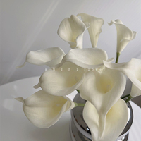 EVA Real Touch Blanc Rose Calla Lily Fleur Artificielle pour Mariage Maison Hôtel Décor Table Centre de Table