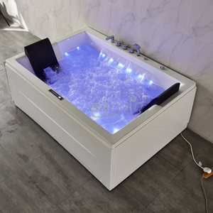 สไตล์ยุโรปหรูหรา 2 คนในร่มอ่างน้ําวนนวดอ่างอาบน้ําพร้อมไฟ LED ฟองอ่างน้ําร้อนสปาอ่างสําหรับห้องน้ําในบ้าน - Product Image 3