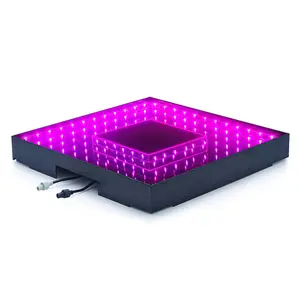 High Quality Infinity Mirror Portable RGB Tempered glass lighted Portable 3D mirror led dance floor For Party Disco