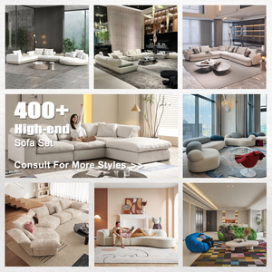 2026 Quiet Luxury Minimalist Boucle Modern Arc-Shaped Sectional With Built-in Stone Side Table GS9223 Quiet Luxury GS9223 - Product Image 2