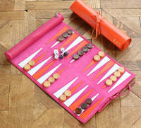 Personalisiertes Reise-Backgammon-Set auf Rolle, tragbares Backgammon-Brettspiel aus PU-Leder