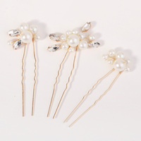 Ensemble d'épingles à cheveux en perles et cristaux faites à la main, en forme de U, accessoires de cheveux de mariage pour la mariée