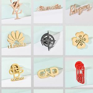 Oferta Especial: Broches Metálicos 3D Europeos Personalizados de Acero Inoxidable Dorado para Accesorios de Ropa - Product Image 5