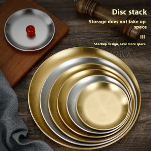 304ステンレス鋼 韓国風バーベキュープレートトレイディスク フルーツディスペンサー＆骨吐きプレート 店舗・パーティー卸売用 - Product Image 4