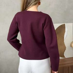 <b>Women's</b> Fall New Arrival Slim-Fit Premium <b>Short</b> Knit <b>Cardigan</b> With Metal Buttons Sweater Fashion - Product Image 5