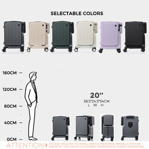 <span class=keywords><strong>Valise</strong></span> <span class=keywords><strong>cabine</strong></span> 20 pouces en aluminium, rigide, bagage à main, serrure TSA, ouverture frontale, silencieuse, 360° °   <span class=keywords><strong>Valise</strong></span> à roulettes - Product Image 2