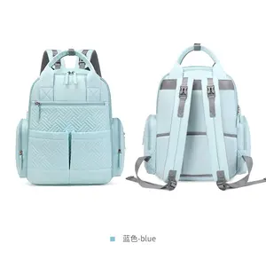Portable custom Mummy Travel Large Capacity Waterproof backpack factory cloth polyester Designer baby diaper bag for moms