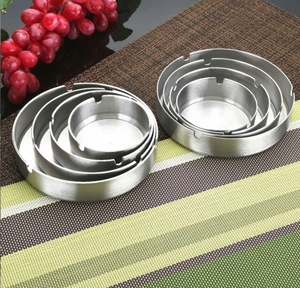 Cendrier rond en acier inoxydable personnalisé DFA1210, plaque en métal, logo personnalisé par laser ou impression sur soie - Product Image 5