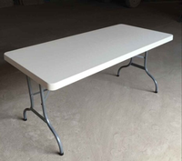 Table de Banquet Pliante Luxe en Plastique Ajustable pour Maison, Bureau, Chambre, Cuisine ou Utilisation Extérieure lors de Mariages et Fêtes