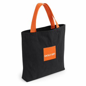 <b>Large</b> Capacity Retail Carry <b>Bag</b> Custom Pattern Available Practical Shopping Black Cotton <b>Bag</b> - Product Image 4