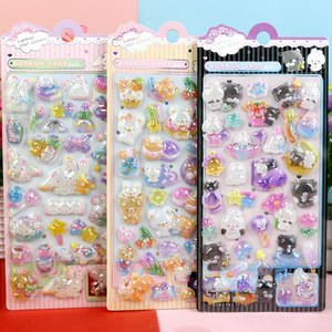 Nouveaux autocollants en relief lumineux stéréoscopiques 3D mignons de dessins animés, autocollants décoratifs en relief tridimensionnels pour enfants - Product Image 3