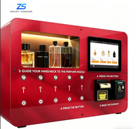 24h Self-service 5 Bottles 5 Spray Nozzle Perfume Dispenser Vending Machine Touch Screen Multiple Payment SDK Wi-Fi