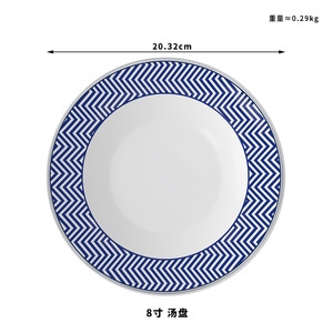 Wholesale Blue Design Dessert Dishes Ceramic Dinner Plates Charger <b>Dinnerware</b> Sets for Events Rental Party Wedding - Product Image 5