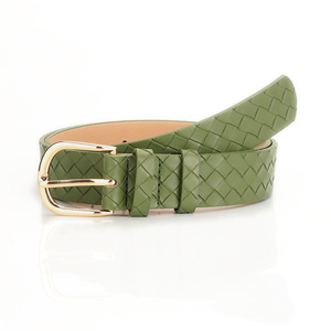 <span class=keywords><strong>Ceinture</strong></span> pour <span class=keywords><strong>femme</strong></span> en cuir PU tissé à la main, boucle ardillon en alliage doré lisse, 5 couleurs, large sangle de taille pour jeans, robes et tenues décontractées quotidiennes - Product Image 6