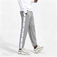Pantalons de basket-ball haute performance à déchirure facile avec taille élastique, motif droit et devant plat - Boutons pression personnalisés