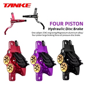 TANKE MTB 4 pistonlu hidrolik disk fren 900/1700mm 4 Piston reçine fren balataları yağ basıncı AM DH yol MTB Ultralight disk fren - Product Image 2